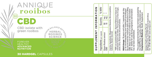 CBD Isolate and Green Rooibos – 30 Hardgel Capsules