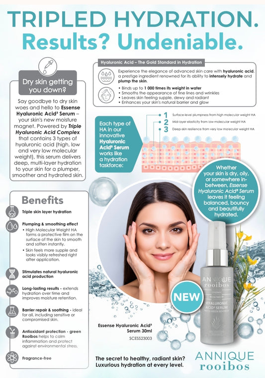 Essense Hyaluronic Acid³ Serum – 30ml – With Green Rooibos